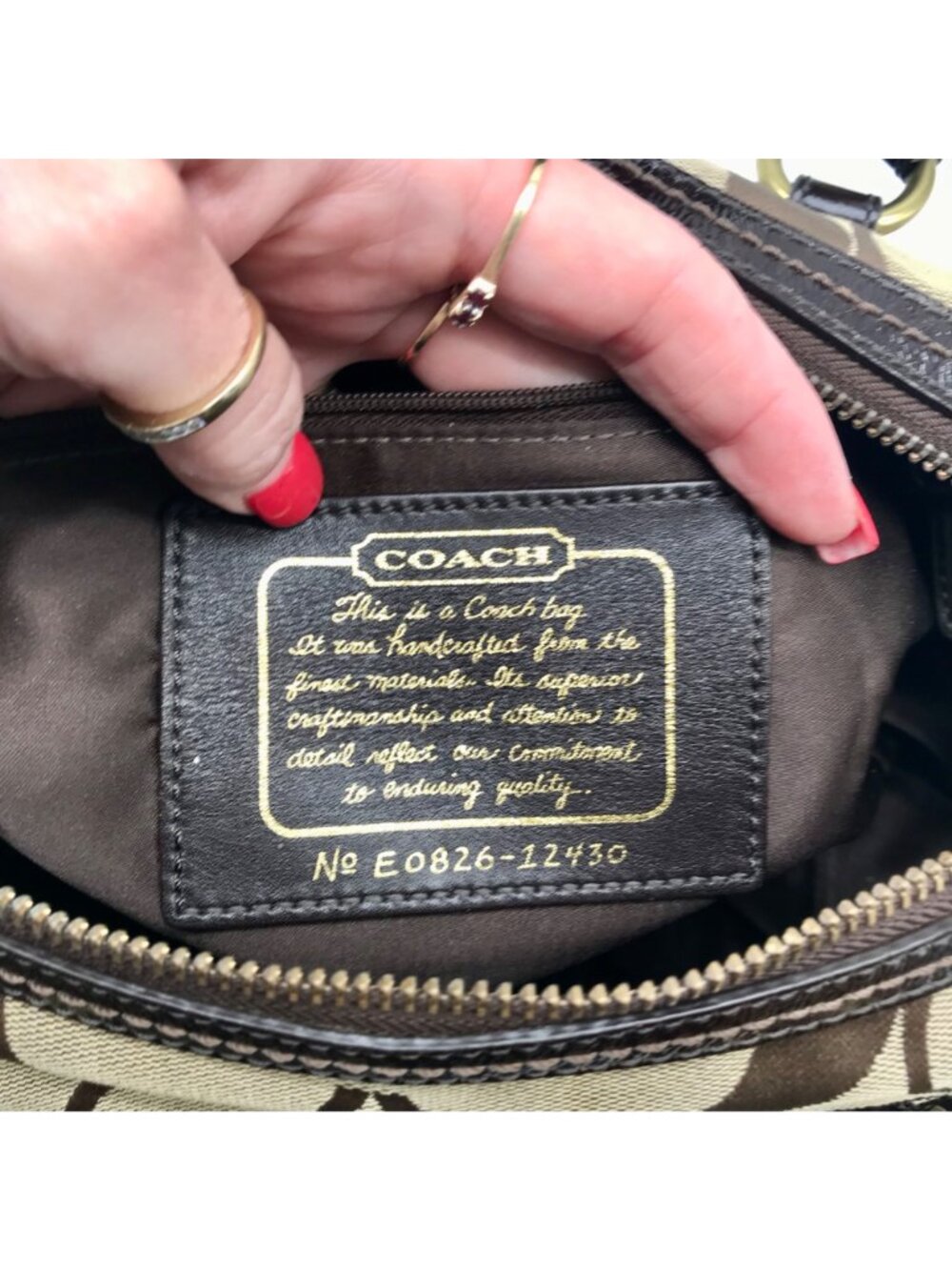 Coach Tan Signature Canvas Shoulder Bag - Picture 12 of 13